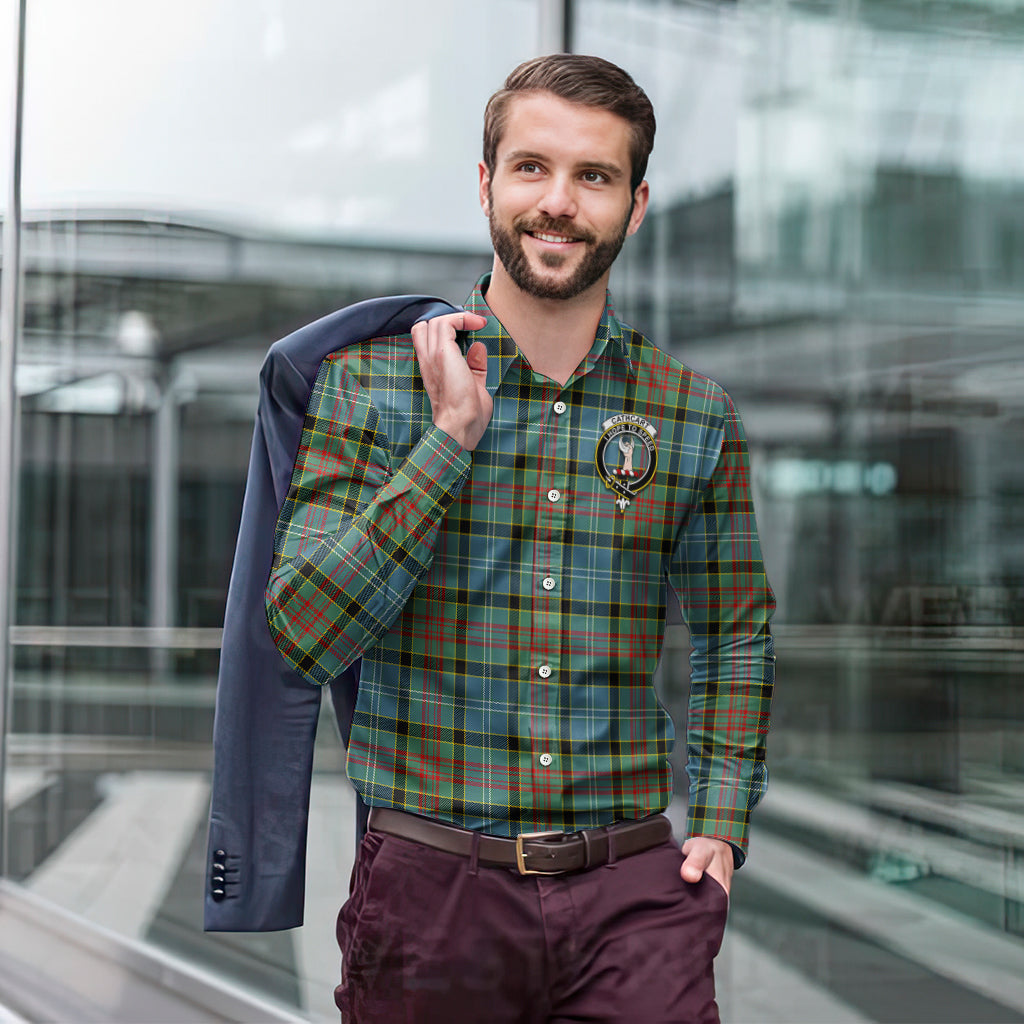 cathcart-tartan-long-sleeve-button-up-shirt-with-family-crest