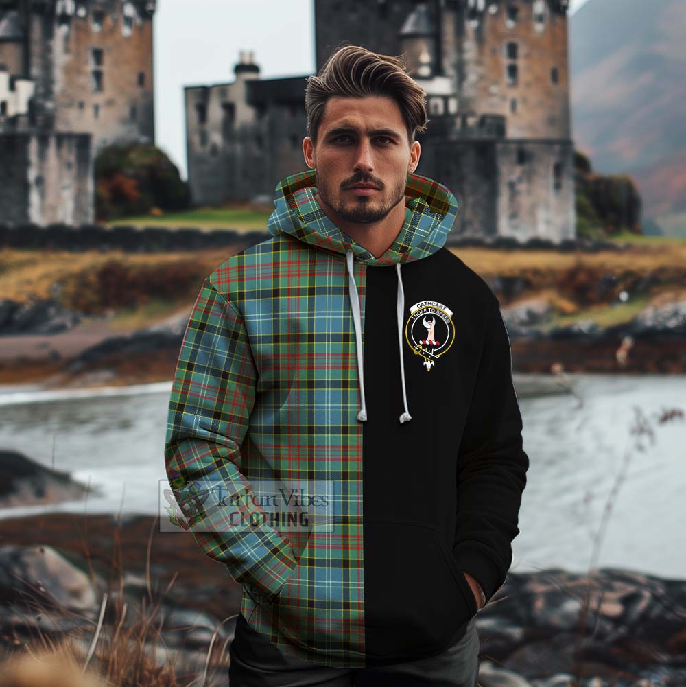 Tartan Vibes Clothing Cathcart Tartan Cotton Hoodie with Family Crest and Half Of Me Style