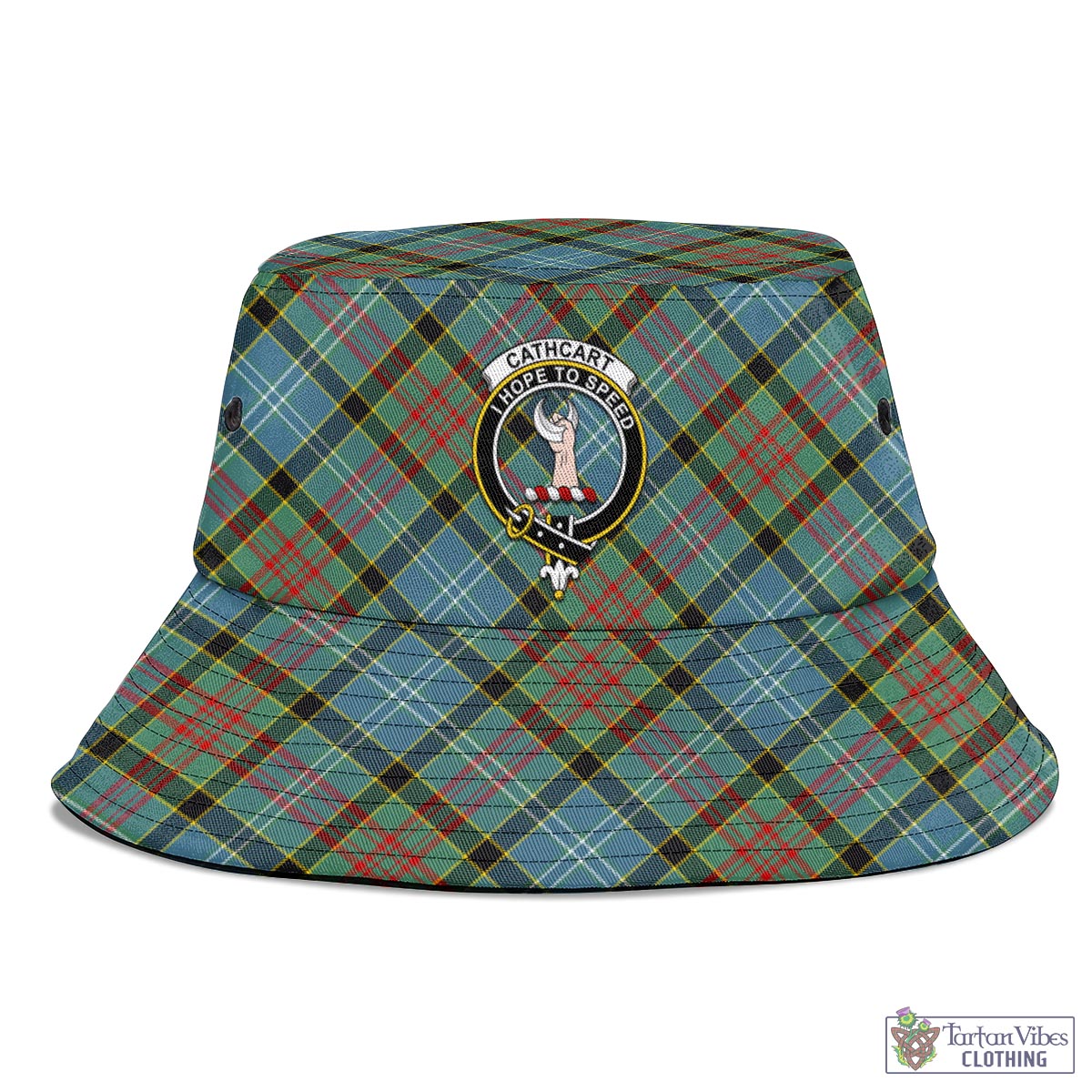 Tartan Vibes Clothing Cathcart Tartan Bucket Hat with Family Crest