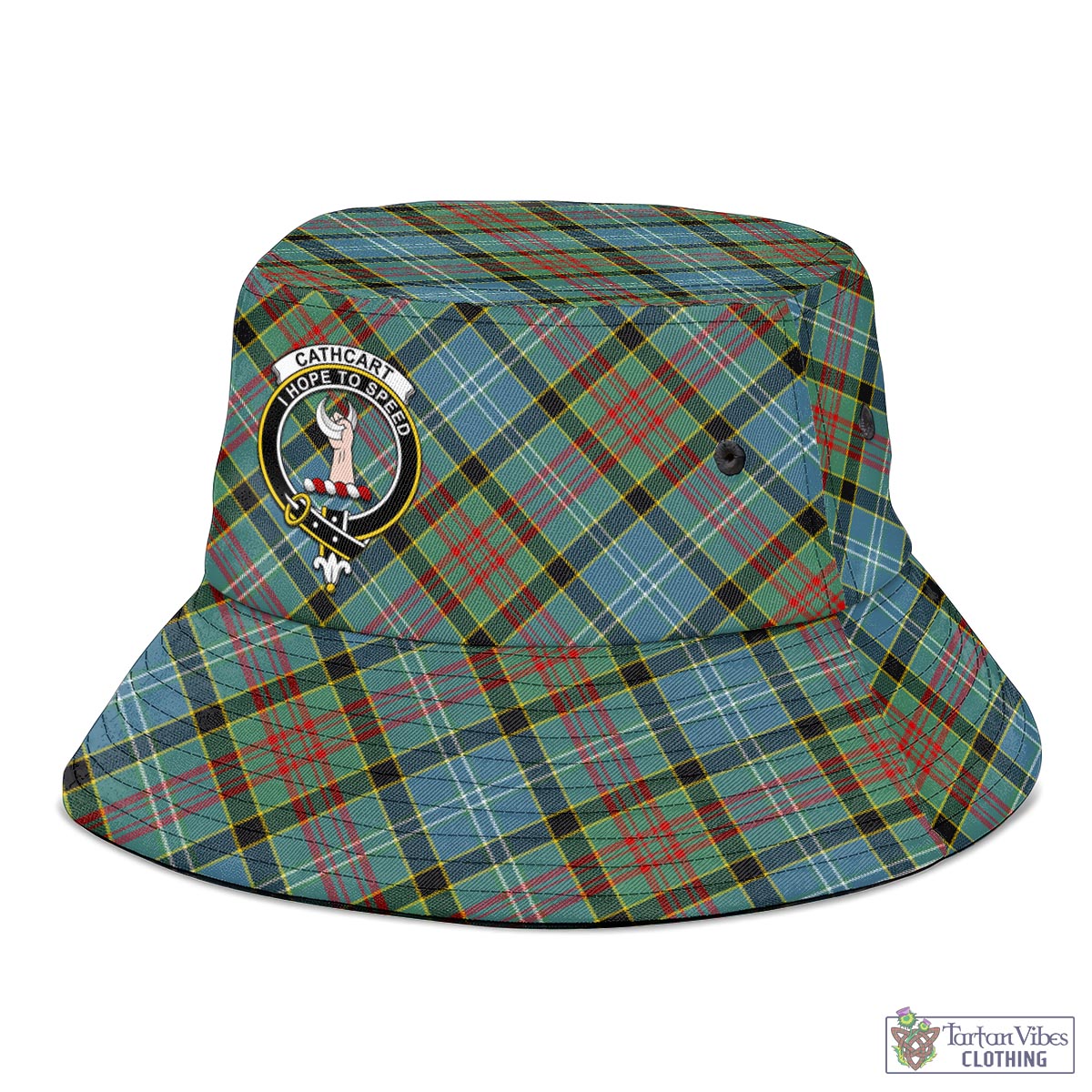 Tartan Vibes Clothing Cathcart Tartan Bucket Hat with Family Crest