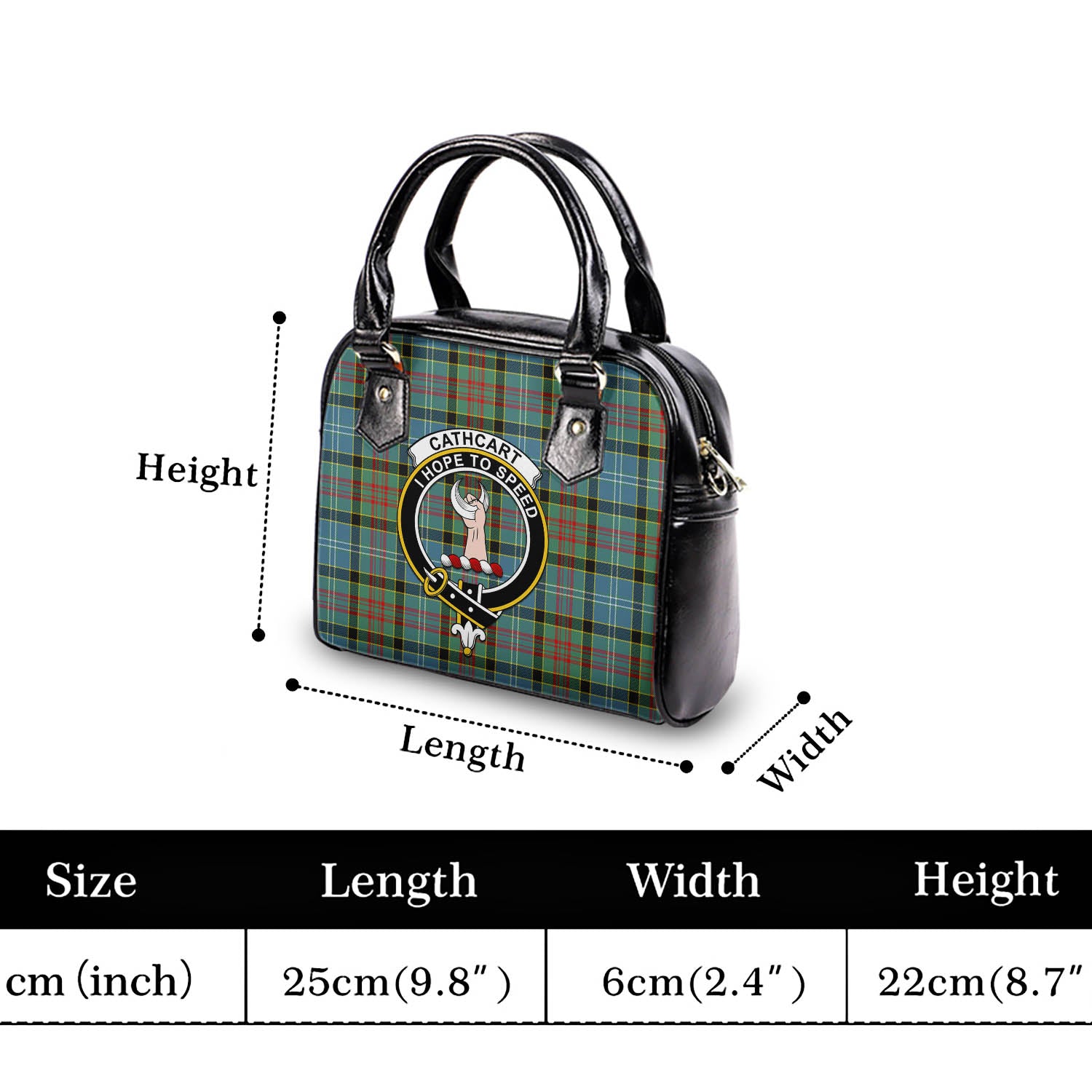 Cathcart Tartan Shoulder Handbags with Family Crest - Tartanvibesclothing