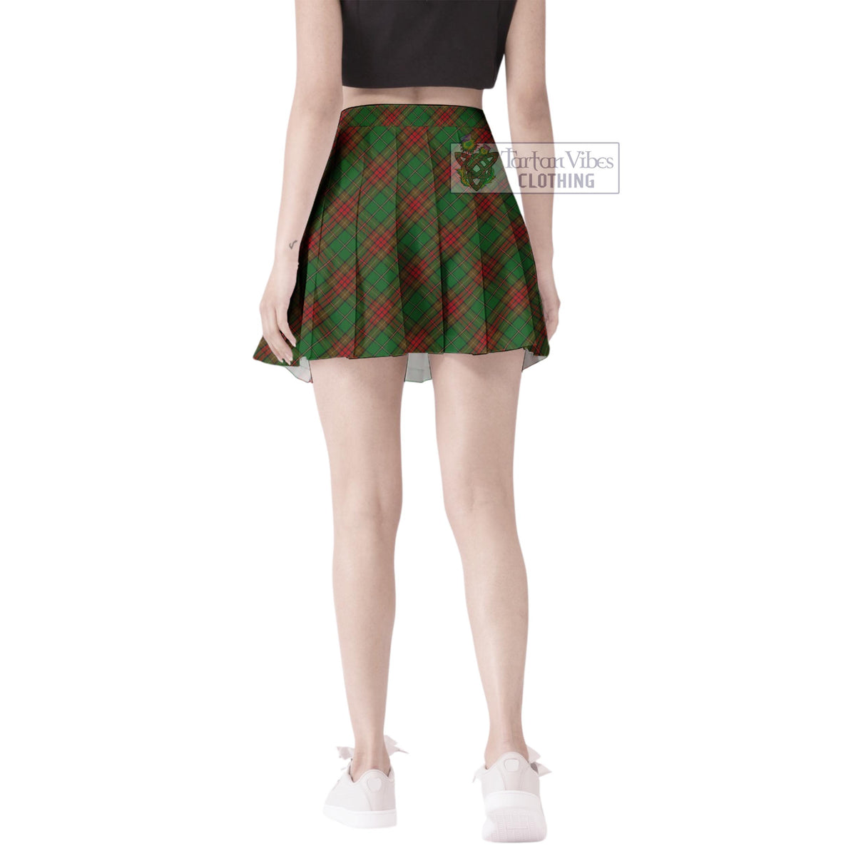 Cavan County Ireland Tartan Women's Plated Mini Skirt Cross Style - Tartan Vibes Clothing