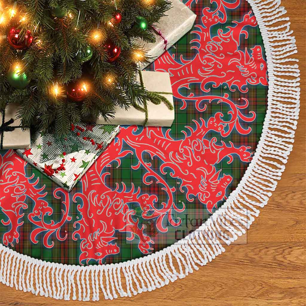 Tartan Vibes Clothing Cavan County Ireland Tartan Christmas Tree Skirt Lion Rampant Style