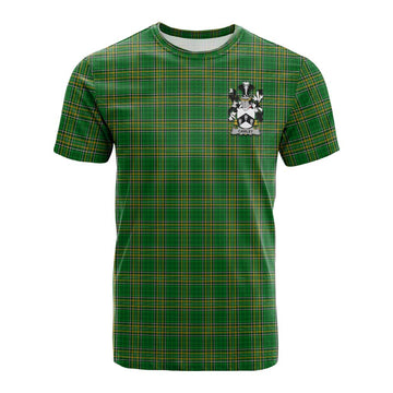 Cawley Irish Clan Tartan Cotton T-shirt with Coat of Arms