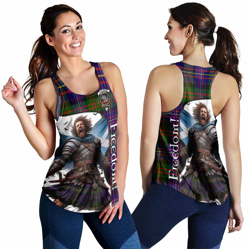 Tartan Vibes Clothing Chalmers Crest Tartan Women's Racerback Tanks Inspired by the Freedom of Scottish Warrior