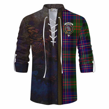 Chalmers Tartan Family Crest Ghillie Kilt Shirt Alba Gu Brath Be Brave Lion Ancient Style Men - Tartan Vibes Clothing