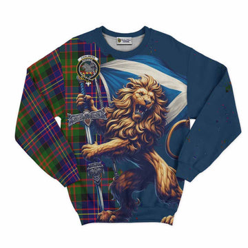 Chalmers Tartan Family Crest Sweatshirt with Scottish Majestic Lion