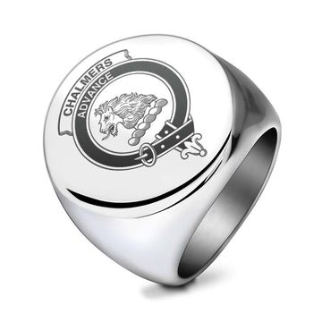 Chalmers Clan Crest Engraved Ring