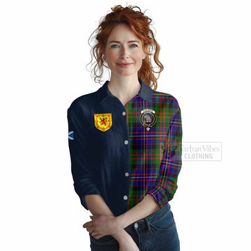 Chalmers Tartan Women's Casual Shirt Alba with Scottish Lion Royal Arm Half Style