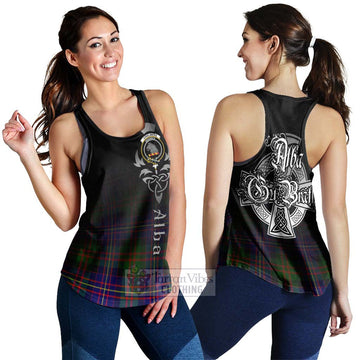 Chalmers Tartan Women's Racerback Tanks Featuring Alba Gu Brath Family Crest Celtic Inspired