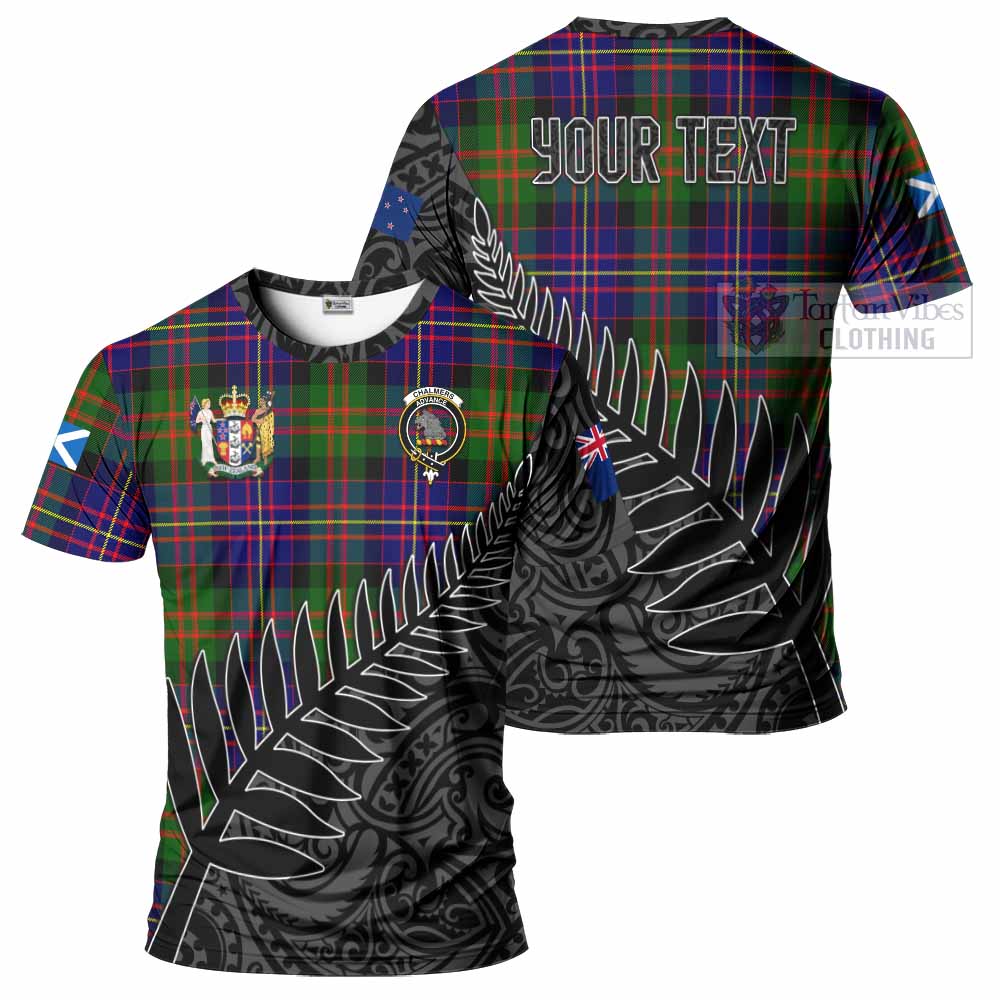 Tartan Vibes Clothing Chalmers Crest Tartan T-Shirt with New Zealand Silver Fern Half Style