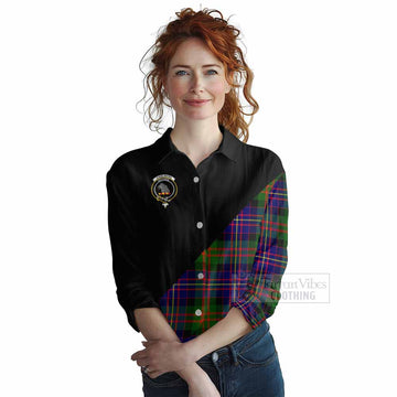 Chalmers Tartan Women's Casual Shirt with Family Crest and Military Logo Style