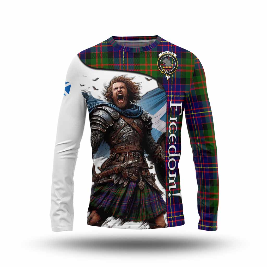 Tartan Vibes Clothing Chalmers Crest Tartan Long Sleeve T-Shirt Inspired by the Freedom of Scottish Warrior