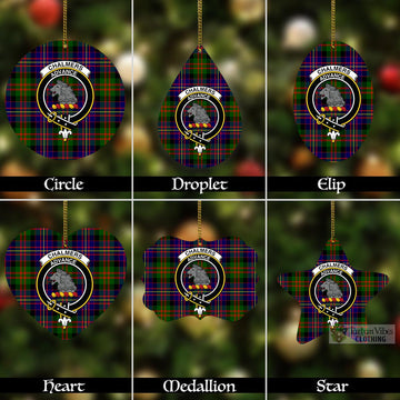 Chalmers Tartan Christmas Aluminium Ornament with Family Crest