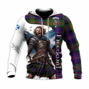 Chalmers Crest Tartan Knitted Hoodie Inspired by the Freedom of Scottish Warrior