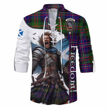 Chalmers Crest Tartan Ghillie Kilt Shirt Inspired by the Freedom of Scottish Warrior