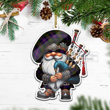 Chalmers Tartan Bagpiper Gnome Christmas Ornament