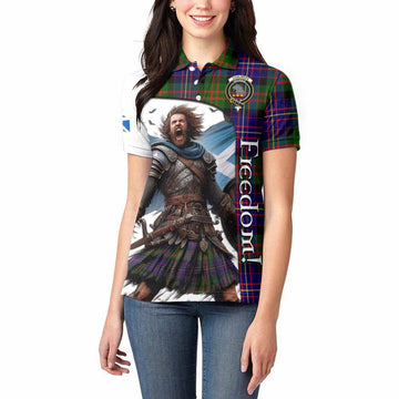 Chalmers Crest Tartan Women's Polo Shirt Inspired by the Freedom of Scottish Warrior