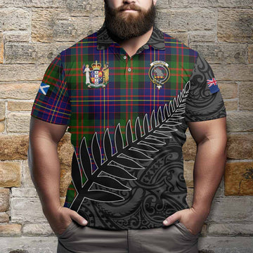 Chalmers Crest Tartan Polo Shirt with New Zealand Silver Fern Half Style