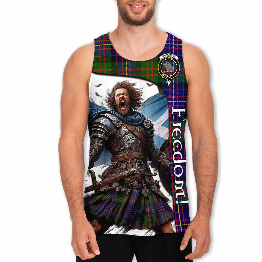 Tartan Vibes Clothing Chalmers Crest Tartan Men's Tank Top Inspired by the Freedom of Scottish Warrior