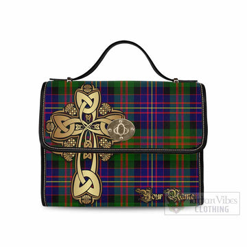 Chalmers Tartan Waterproof Canvas Bag Golden Thistle Celtic Cross Style