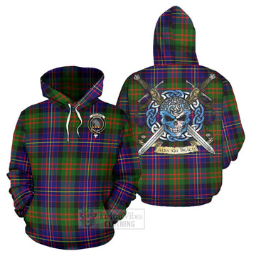 Chalmers Tartan Hoodie with Family Crest Celtic Skull Style Zip Hoodie - Tartan Vibes Clothing