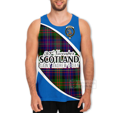 Chalmers Family Crest Tartan Men's Tank Top Celebrate Saint Andrew's Day in Style