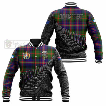 Chalmers Crest Tartan Baseball Jacket with New Zealand Silver Fern Half Style Unisex - Tartan Vibes Clothing