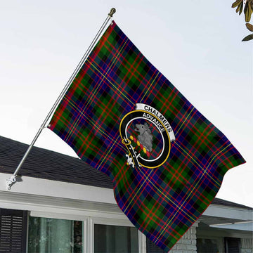 Chalmers Tartan House Flag with Family Crest