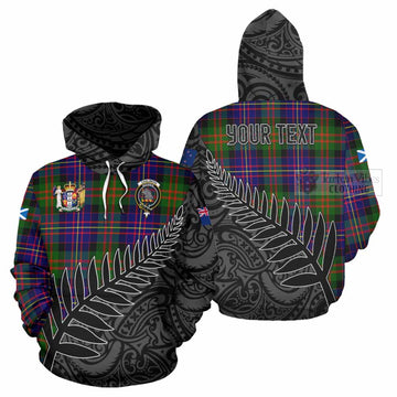Chalmers Crest Tartan Hoodie with New Zealand Silver Fern Half Style Zip Hoodie - Tartan Vibes Clothing