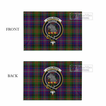 Chalmers Tartan House Flag with Family Crest