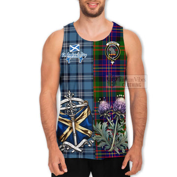 Chalmers Tartan Men's Tank Top Happy St. Andrew's Day Half Tartan Style