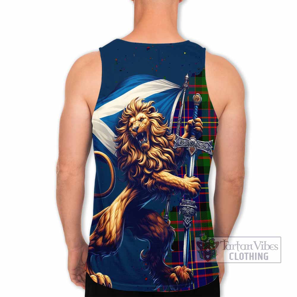 Tartan Vibes Clothing Chalmers Tartan Family Crest Men's Tank Top with Scottish Majestic Lion