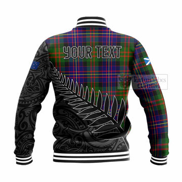 Chalmers Crest Tartan Baseball Jacket with New Zealand Silver Fern Half Style - Tartan Vibes Clothing