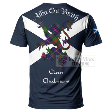 Chalmers Tartan Lion Rampant T-Shirt Proudly Display Your Heritage with Alba Gu Brath and Clan Name