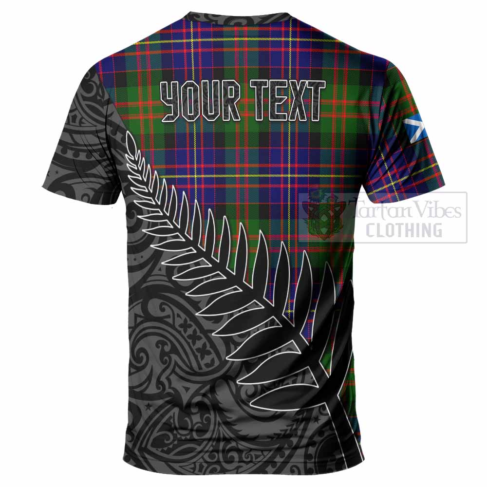 Tartan Vibes Clothing Chalmers Crest Tartan T-Shirt with New Zealand Silver Fern Half Style