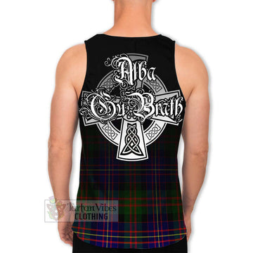 Chalmers Tartan Men's Tank Top Featuring Alba Gu Brath Family Crest Celtic Inspired