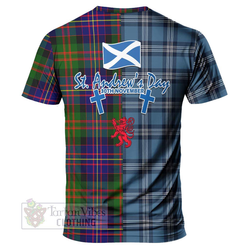 Tartan Vibes Clothing Chalmers Tartan T-Shirt Happy St. Andrew's Day Half Tartan Style