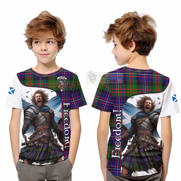 Chalmers Crest Tartan Kid T-Shirt Inspired by the Freedom of Scottish Warrior