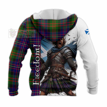 Chalmers Crest Tartan Knitted Hoodie Inspired by the Freedom of Scottish Warrior