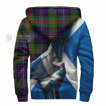 Chalmers Tartan Sherpa Hoodie with Family Crest Scotland Patriotic Style