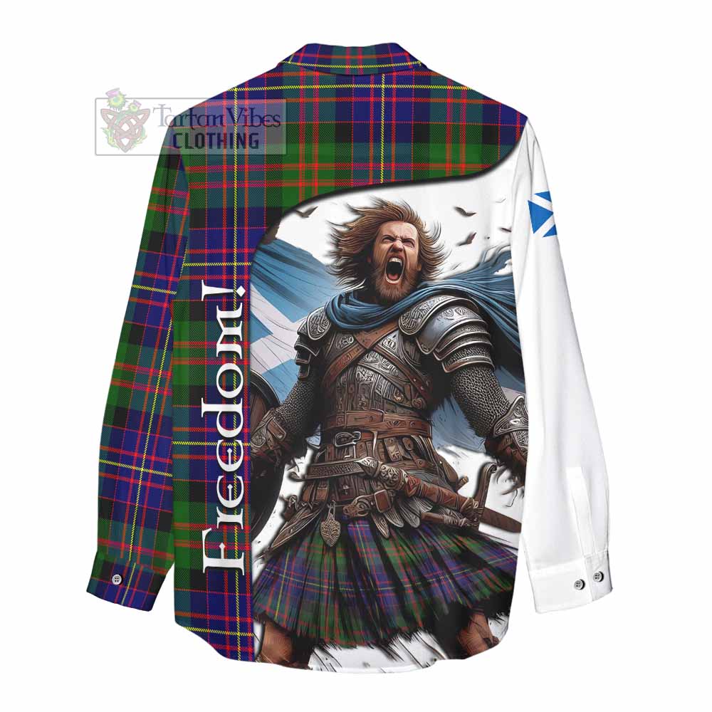 Tartan Vibes Clothing Chalmers Crest Tartan Women's Casual Shirt Inspired by the Freedom of Scottish Warrior