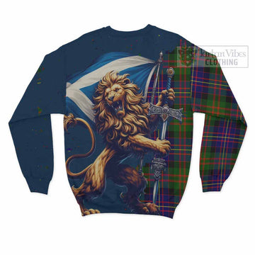 Chalmers Tartan Family Crest Sweatshirt with Scottish Majestic Lion