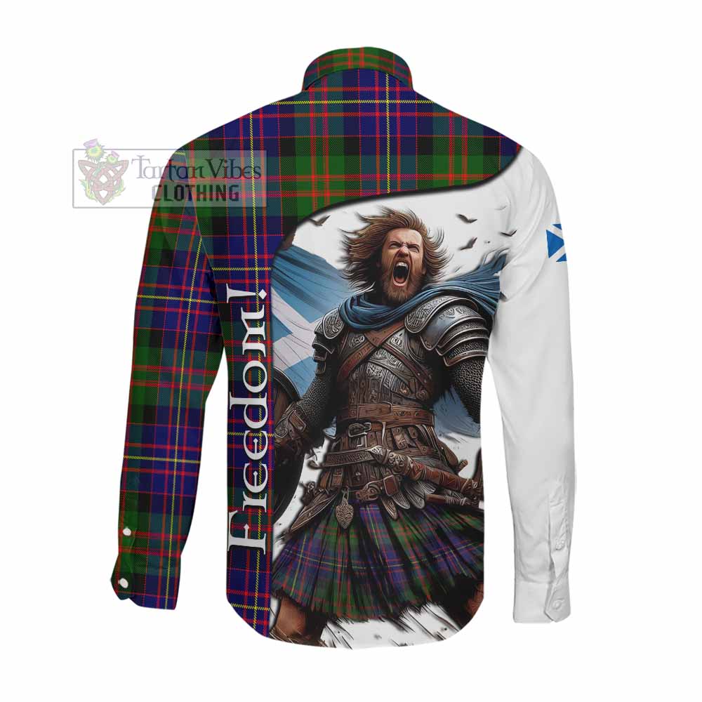 Tartan Vibes Clothing Chalmers Crest Tartan Long Sleeve Button Shirt Inspired by the Freedom of Scottish Warrior