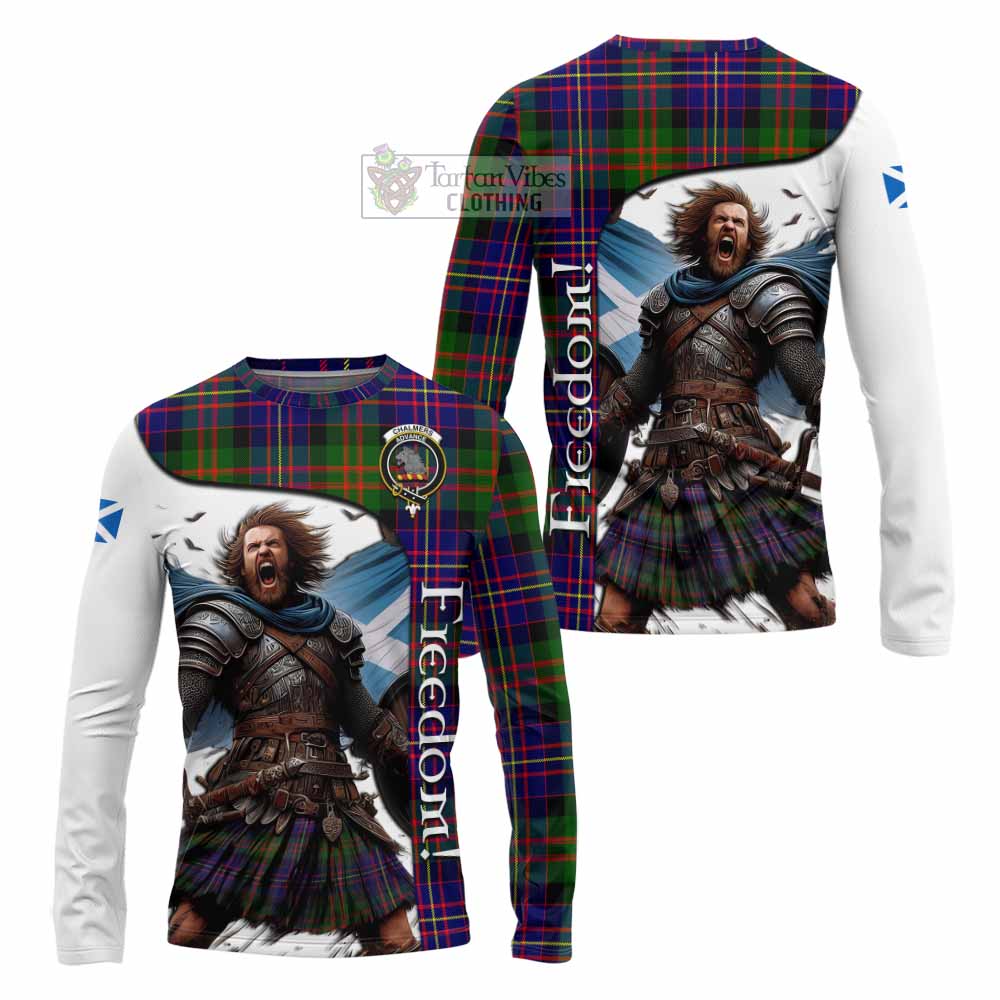 Tartan Vibes Clothing Chalmers Crest Tartan Long Sleeve T-Shirt Inspired by the Freedom of Scottish Warrior