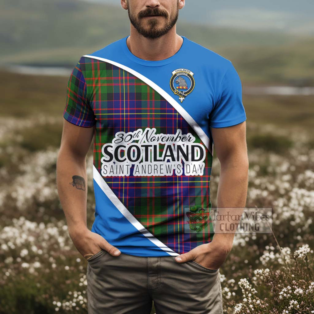 Tartan Vibes Clothing Chalmers Family Crest Tartan T-Shirt Celebrate Saint Andrew's Day in Style