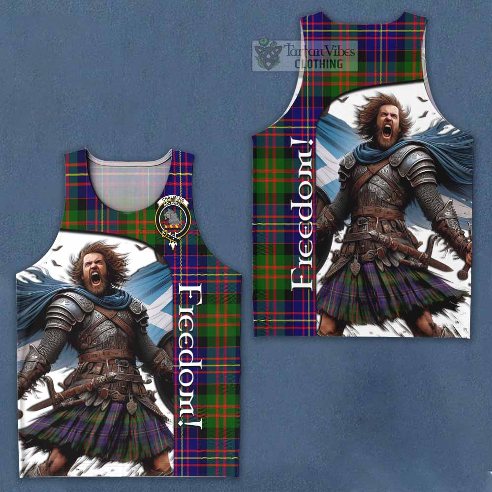 Tartan Vibes Clothing Chalmers Crest Tartan Men's Tank Top Inspired by the Freedom of Scottish Warrior