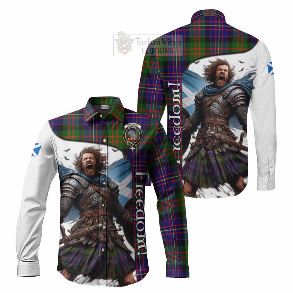 Tartan Vibes Clothing Chalmers Crest Tartan Long Sleeve Button Shirt Inspired by the Freedom of Scottish Warrior