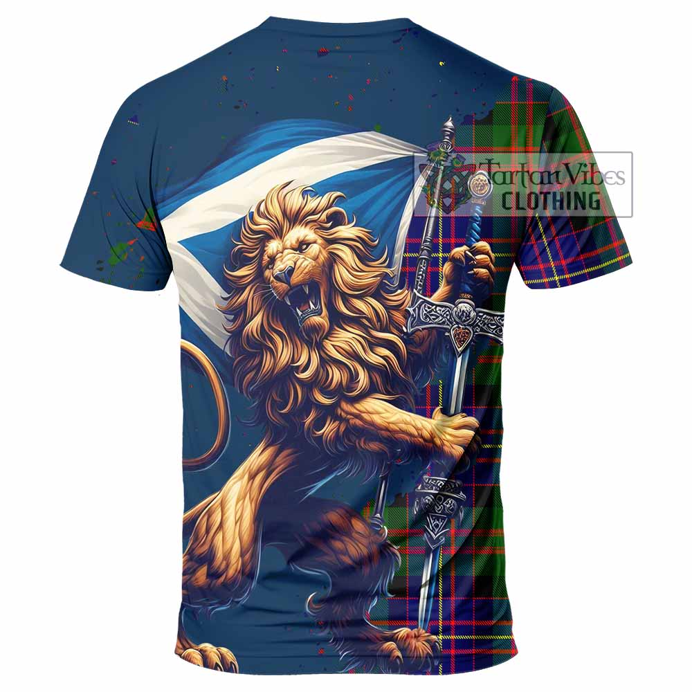 Tartan Vibes Clothing Chalmers Tartan Family Crest T-Shirt with Scottish Majestic Lion