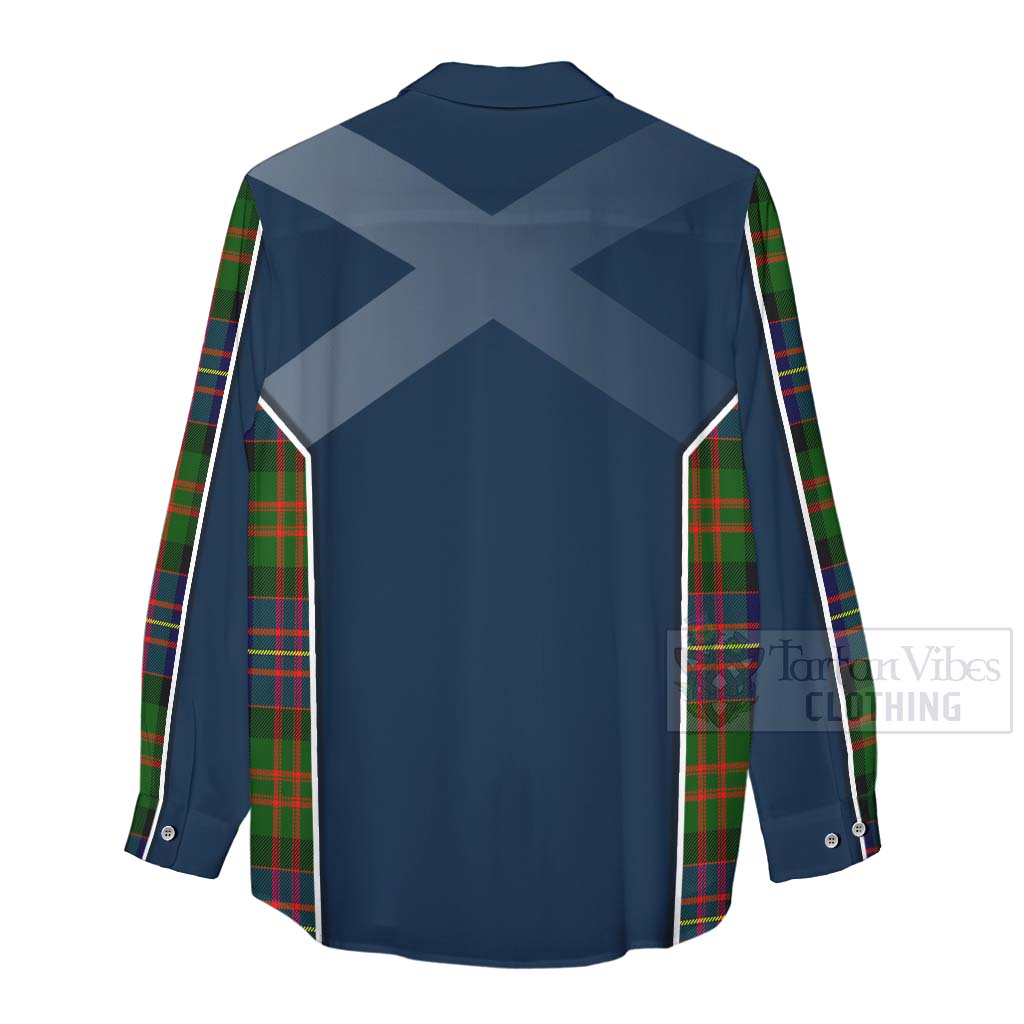 Tartan Vibes Clothing Chalmers Tartan Women's Casual Shirt with Family Crest and Scottish Thistle Vibes Sport Style